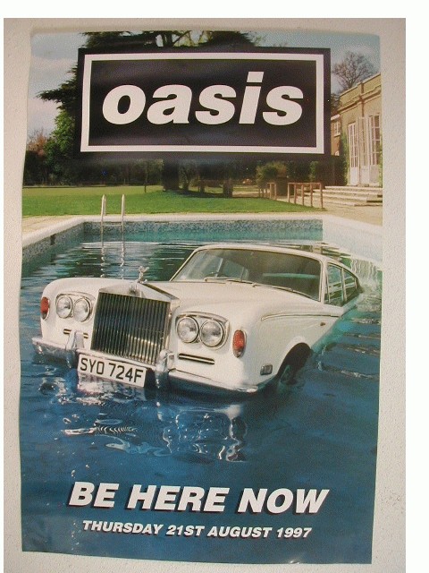 Oasis Promo Poster Rolls Royce in Pool Be Here Now