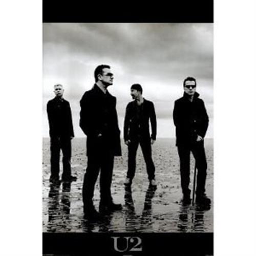 U2 Poster Black and White Band Shot Standing in Water